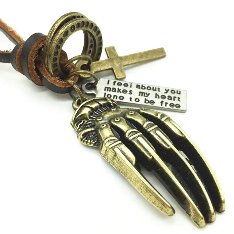 Ожерелье мужское/женское из натуральной кожи модная винтажная подвеска в стиле