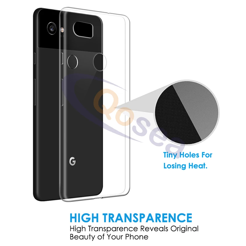 Qosea для Google Pixel 2 XL чехол противоударный Тонкий Силиконовый ТПУ кожа Защитная