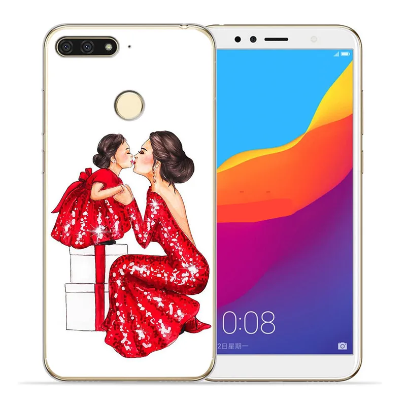 Роскошные волосы ребенка мама девочка королева женщина для huawei II Y5 Y6 Prime Nova 2 3 3I Plus чехол для телефона крышка Coque Etui шаблон