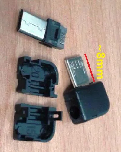 Сделай сам Правый ангел 90 градусов длинный Micro USB тип B штекер 5pin три элемента в