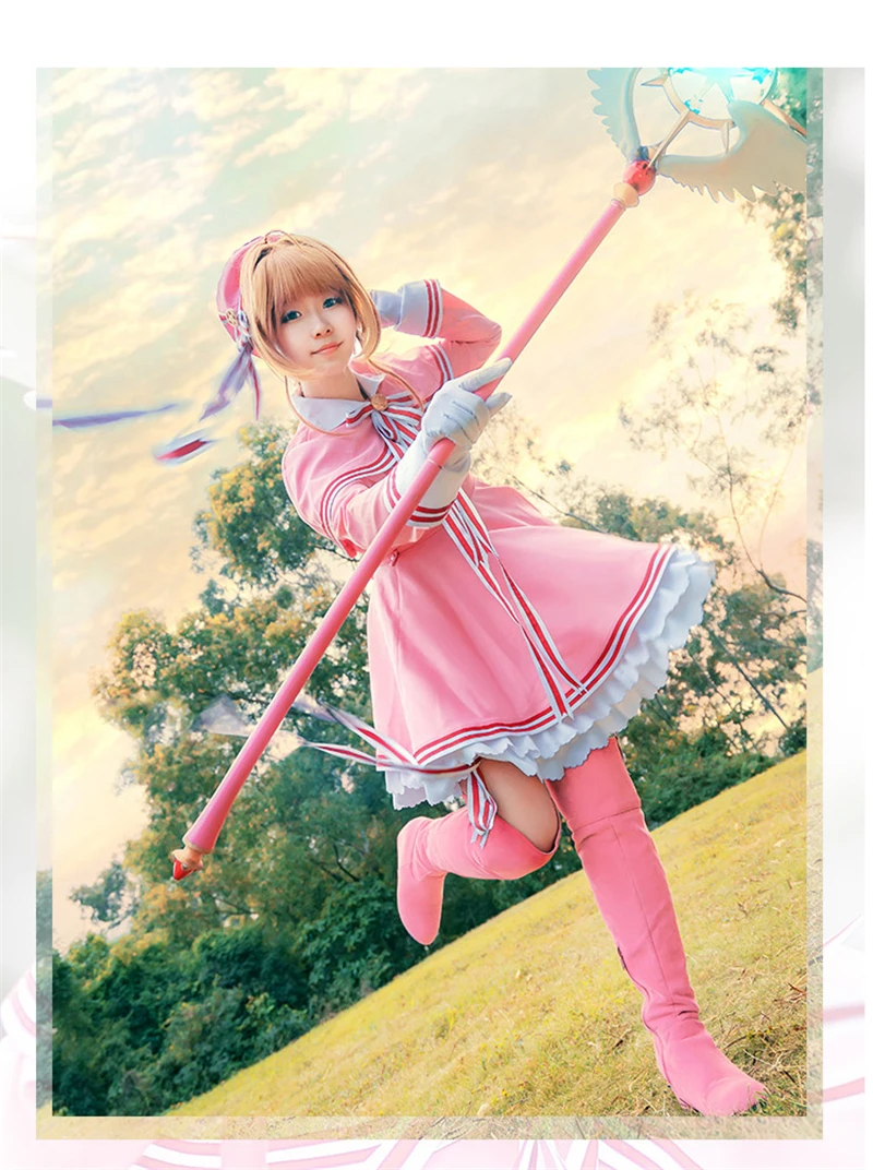 Аниме карта Captor Sakura Косплей Костюм новое платье на Хэллоуин боевой костюм