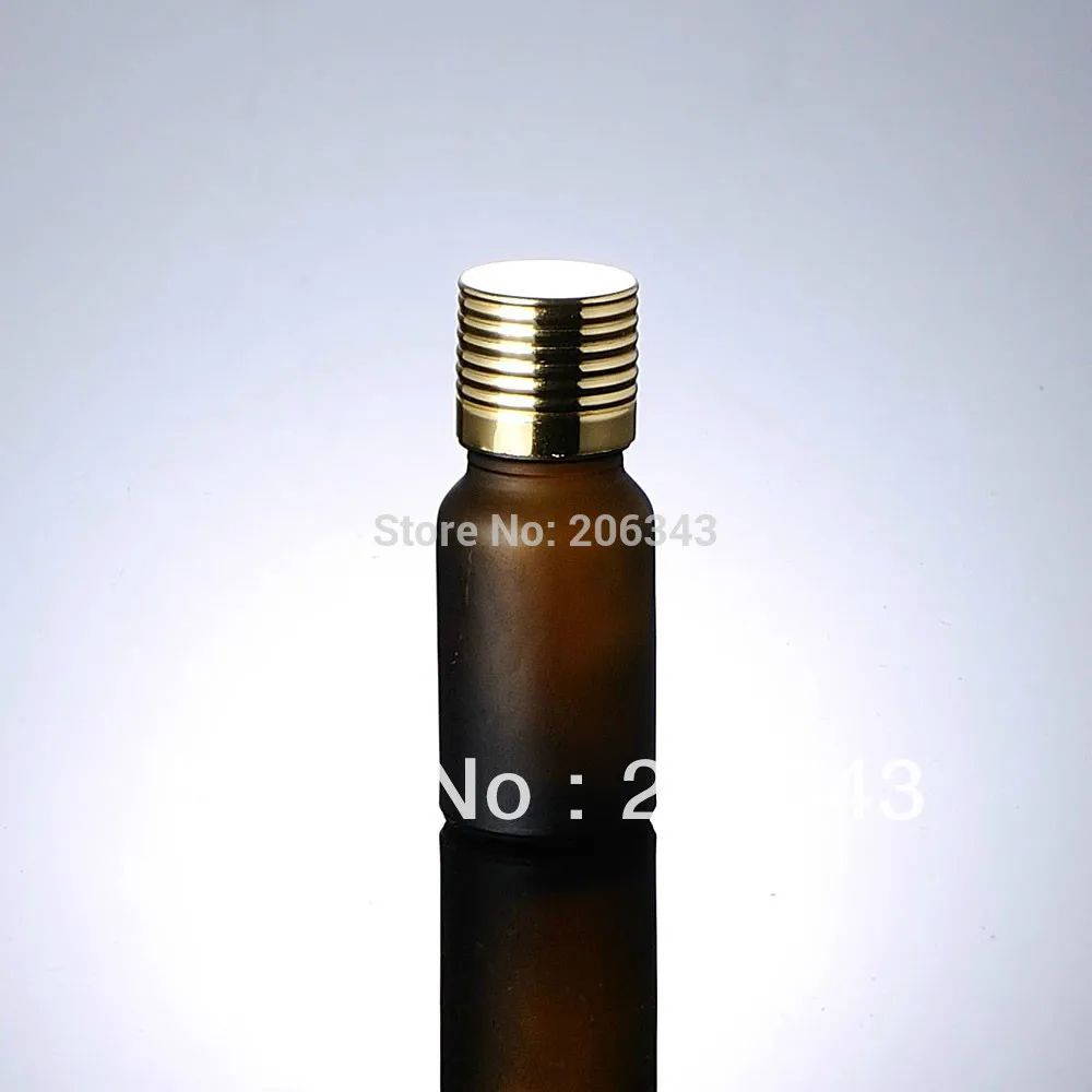 

10ml brown frosted bottle with gold aluminum cap+plastic dropper can used for cosmetic packaging