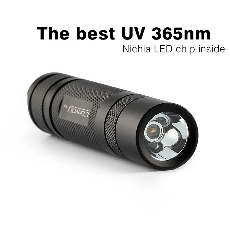 Конвой S2 + черный УФ 365nm светодиодный фонарик nichia 365UV в стороне флуоресцентных
