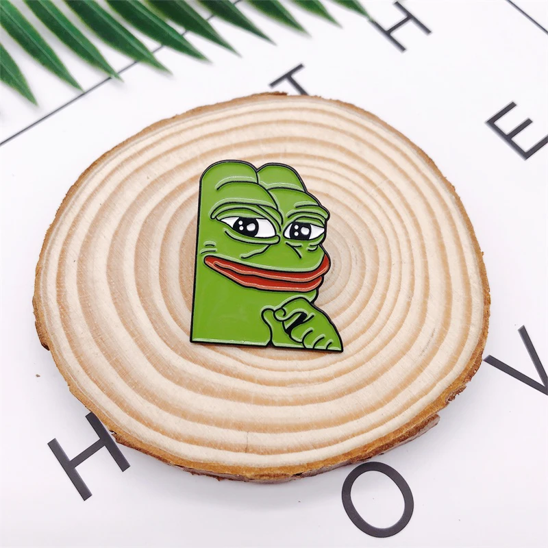 Эмалированная брошь Pepe The Frog из креативного мультфильма животное лягушка