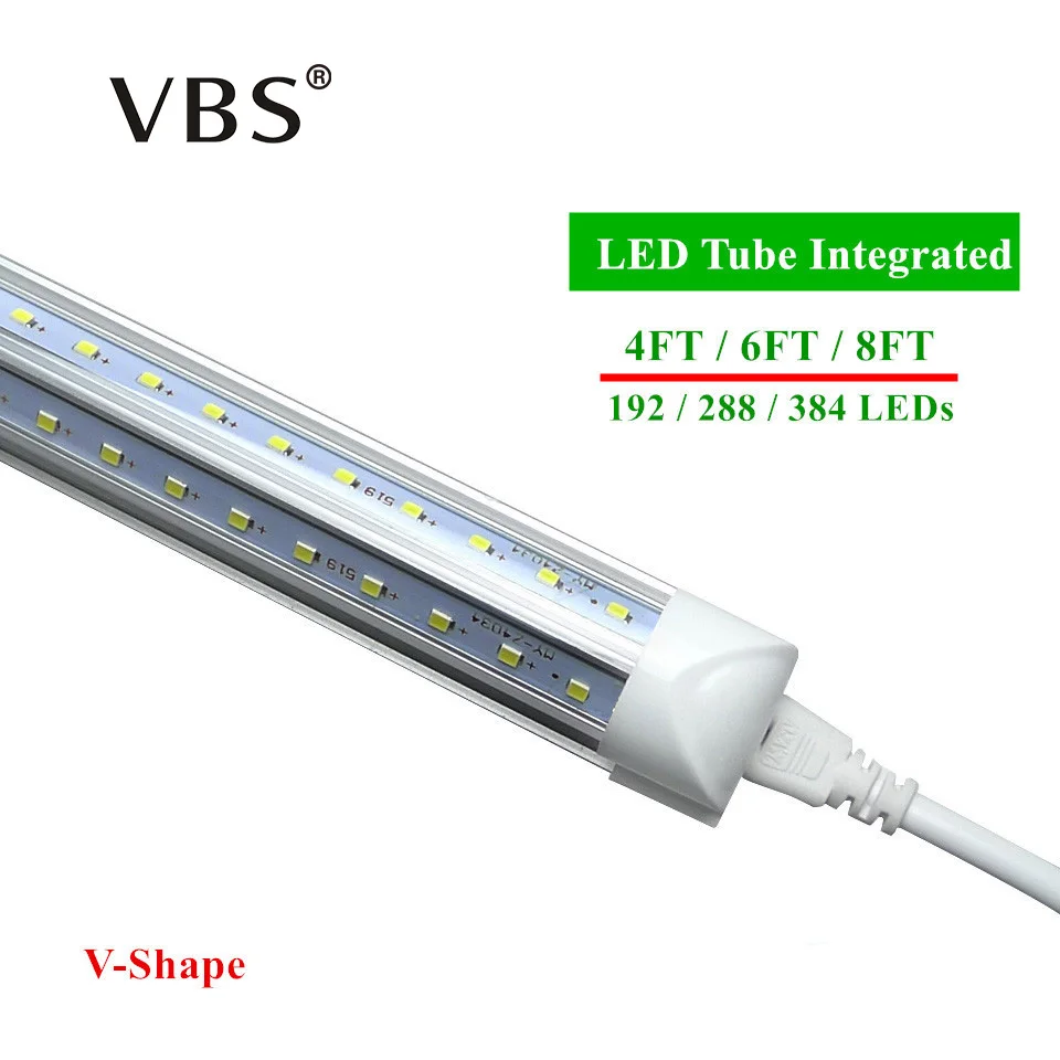 25 шт. Led T8 интегрированная трубка 4фт 6фт 8фт v образные светодиодные трубки свет