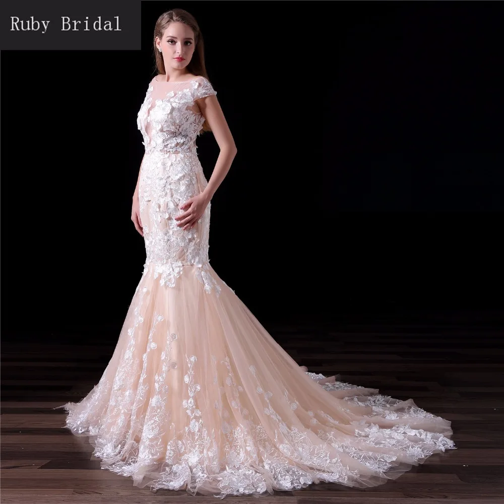 Рубиновое свадебное платье цвета шампанского Vestido De Casamento с открытой спиной