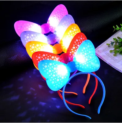 Women Girl Christmas LED Flashing Glow Headband Girls Crown Heart Light Up Hairbands Hair Accessories Party Supplies|Сверкающие