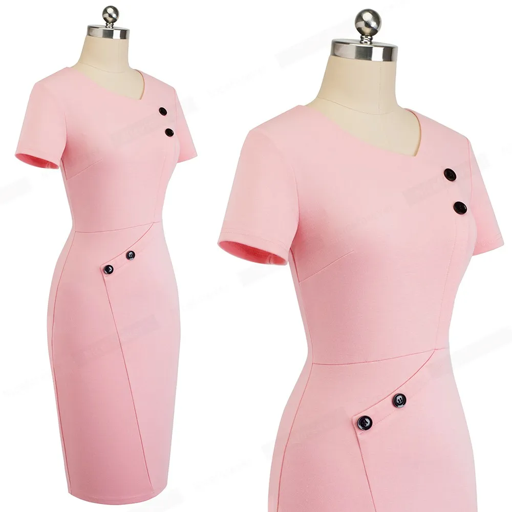 Хорошее-forever винтажное короткое однотонное платье для работы на молнии vestidos деловые вечерние облегающее офисное облегающее женское платье B502