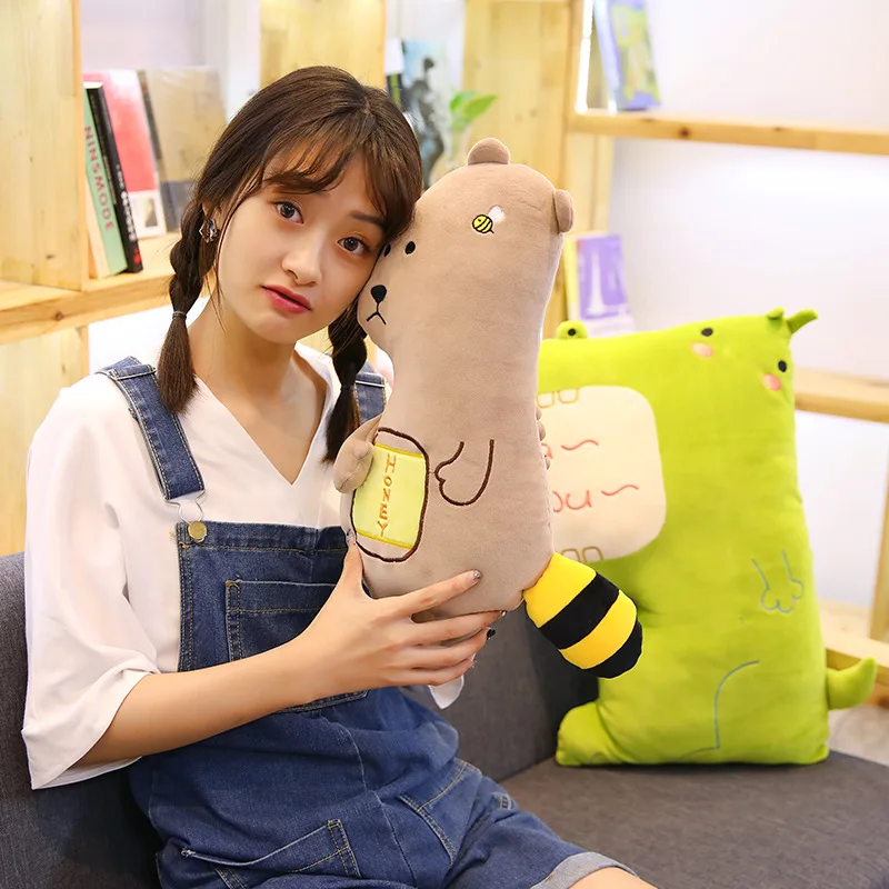 45cm/65cm Funny Giraffe&ampCow&ampMonster&ampHedgehog&ampBear Plush Pillow Soft Cute Cartoon Animal Stuffed Toys Bed Cushion Doll Kids Gifts |