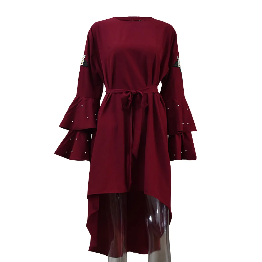 Женский топ с цветочной вышивкой длинная мусульманская модная одежда Турция