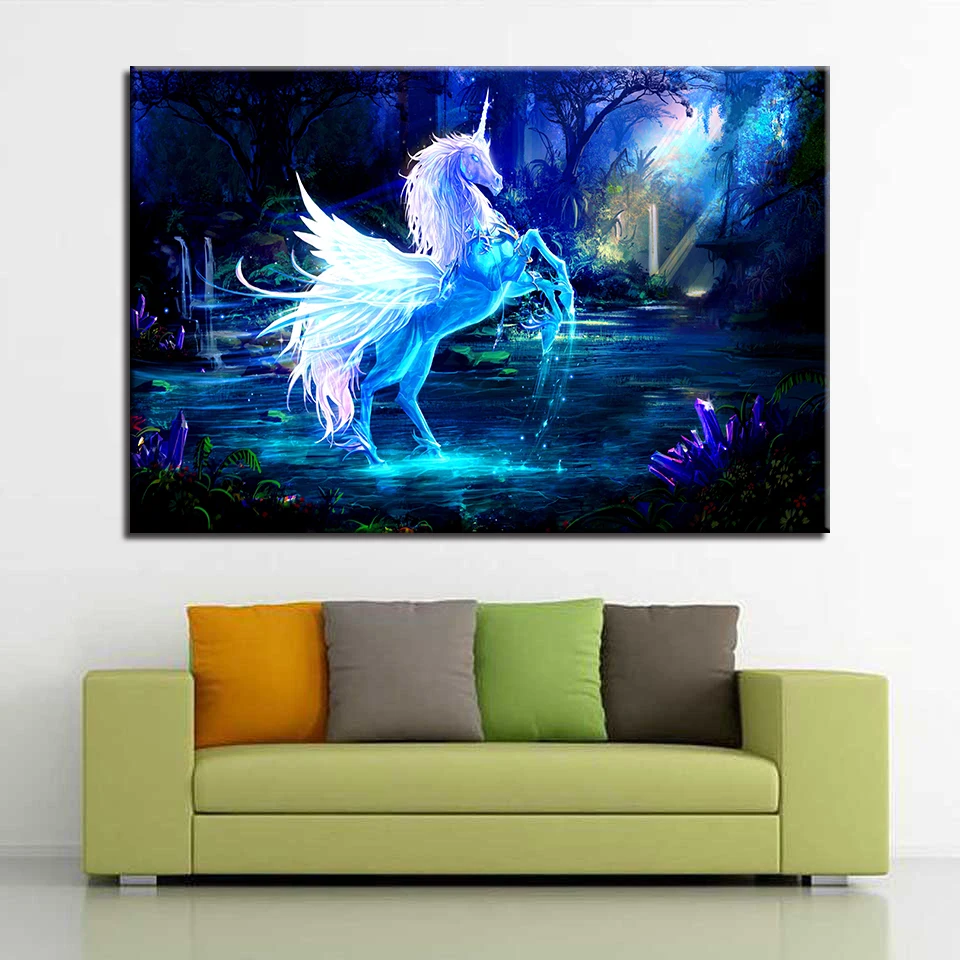 1 шт./шт. декоративные панели Единорог|canvas wall|picture for living roompicture room |