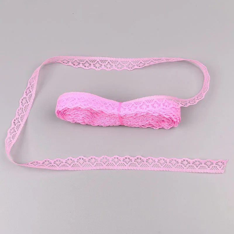 Pink 10 ярдов 14 мм широкая вышитая кружевная отделка Diy одежда свадебные Швейные аксессуары для художественного оформления кружевная лента для аппликации одежда ткань - Цвет: Pink