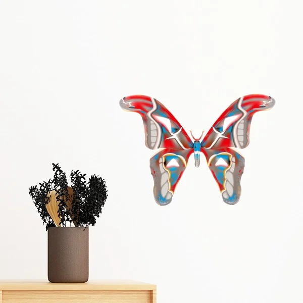 Красочные крылья бабочки образец бледно-розовый и красный съемные настенные