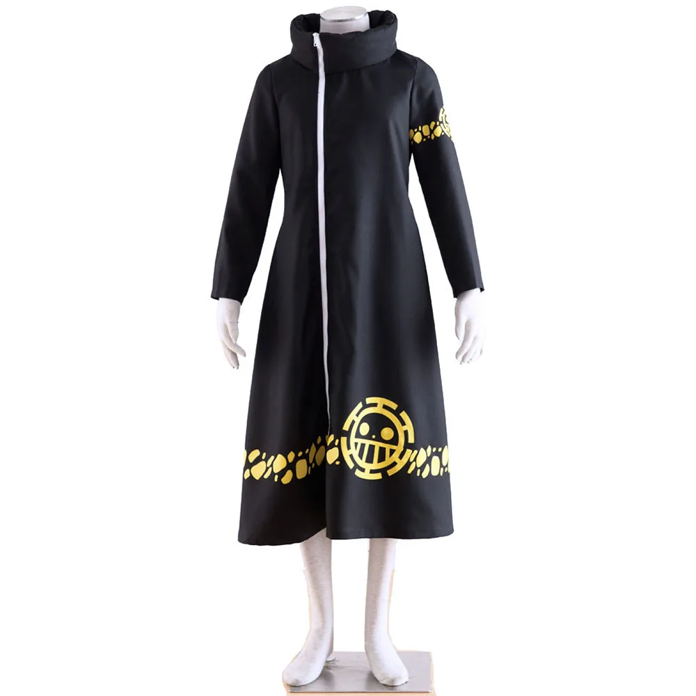 Аниме цельная Толстовка trafalgar Law плащ накидка с капюшоном длинный Хлопковый тренч