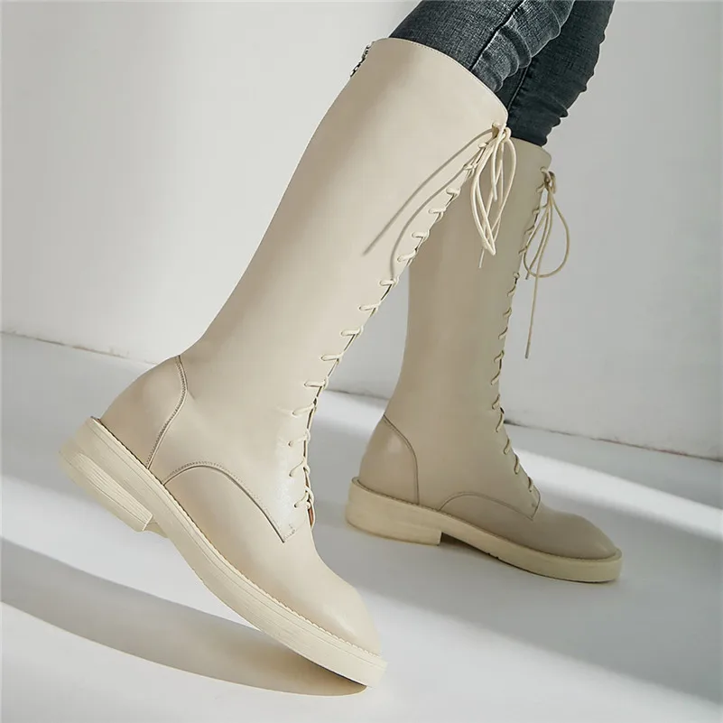 Женские сапоги для верховой езды FEDONAS до колена из натуральной кожи на молнии