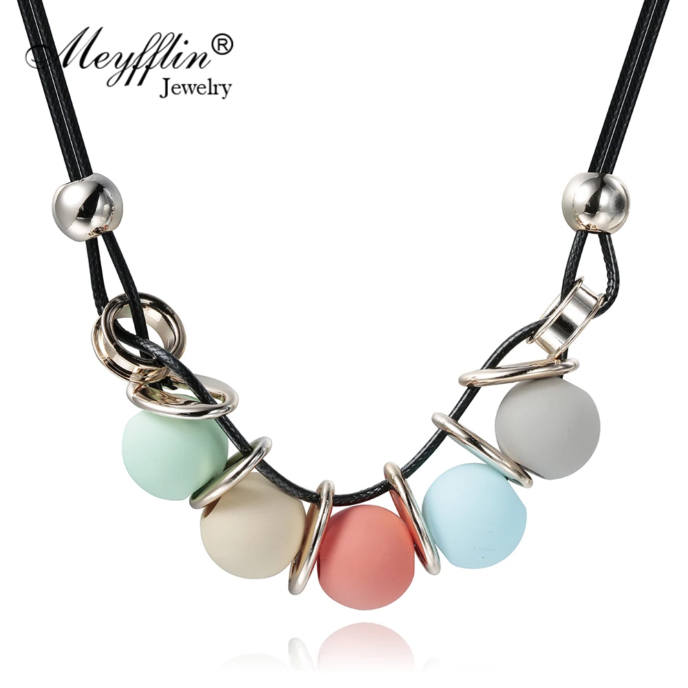 Meyfflin колье ожерелье & Подвески Мяч ярких цветов эффектное для женщин женское 2019