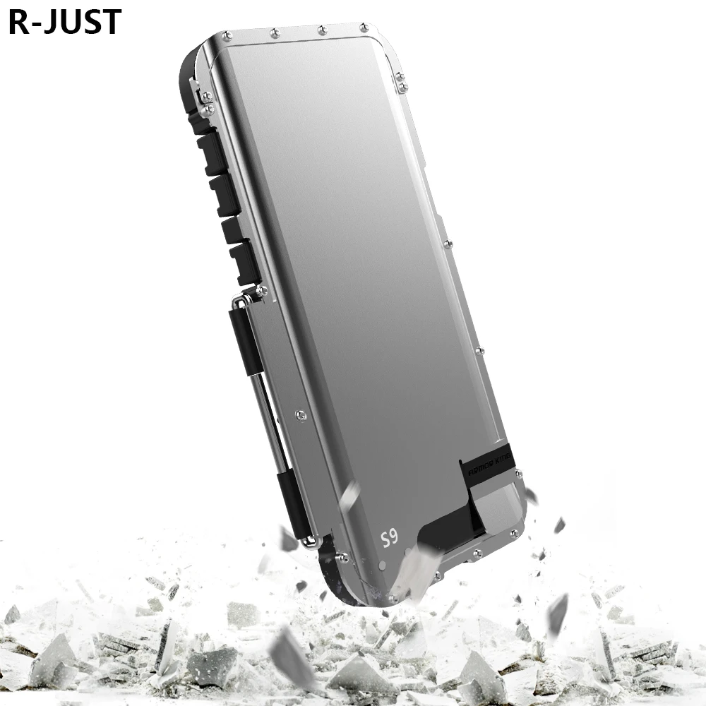 R-JUST для Samsung S9 Plus чехол роскошный жесткий PC металл сталь ударопрочный броня флип