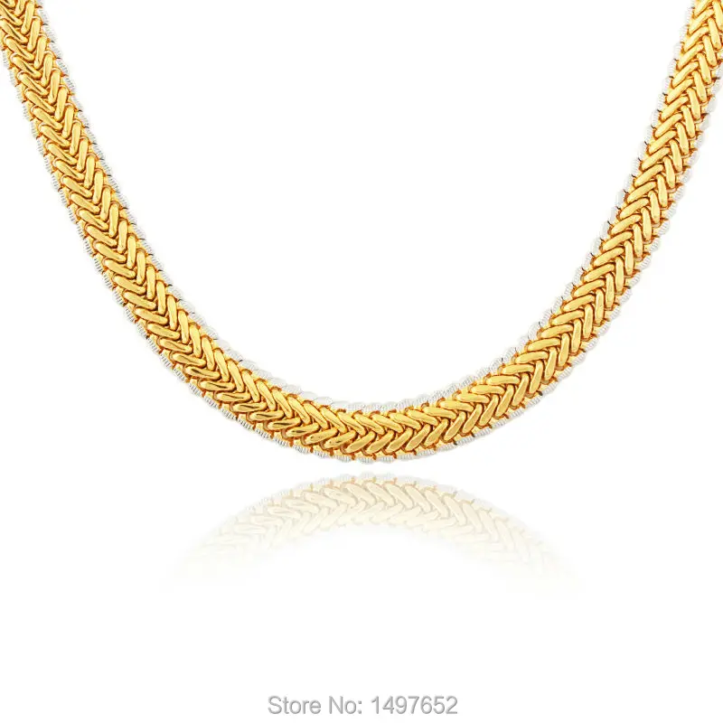 Новинка Трендовое двухцветное ожерелье позолоченное/посеребренное 11 мм 22 дюйма