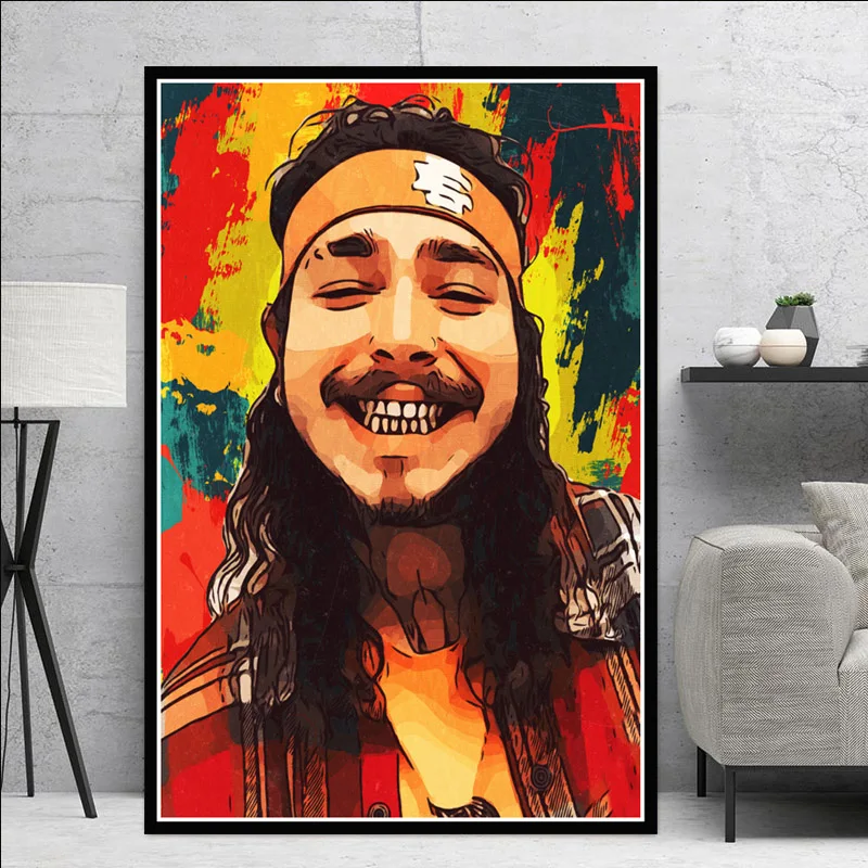 0003 Post Malone хип хоп звезда художественный постер Картина Настенная картина домашний декор, плакаты и принты - Цвет: 0003