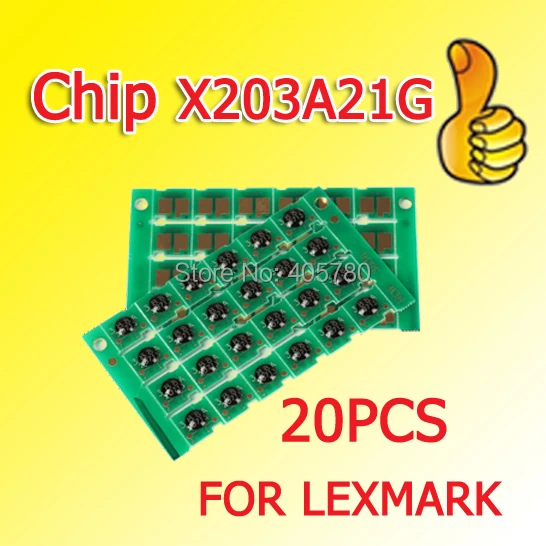 

20 шт. X203A21G барабанный чип, совместимый с Lexmark X203/X204 ++