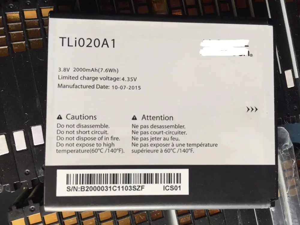 

2000mAh TLi020A1 For Alcatel OneTouch Pop Star LTE A845L / POP S3 5050A 5050Y 5050X 5065D TCL J738M J736L D920 J730U Battery