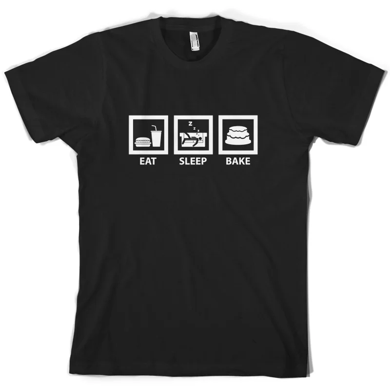 Eat Sleep Bake-мужская футболка для выпечки-10 цветов-футболка с принтом торта/кекса