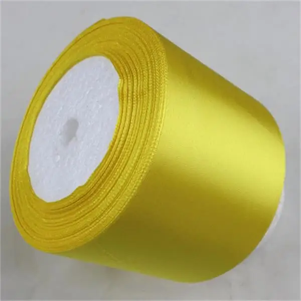 Шелковая сатиновая лента 75 мм 25 ярдов/шт. с золотым украшением для свадебной