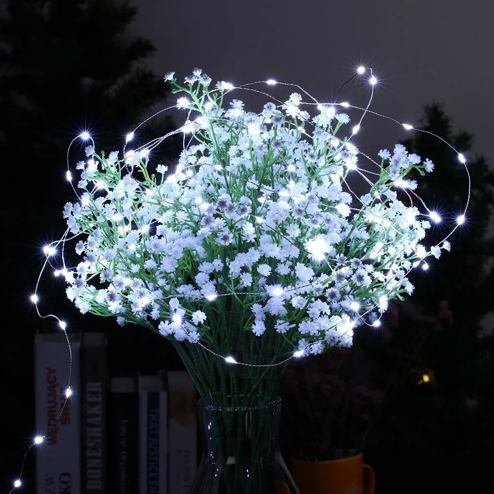 Solar LED Strings light Power Silver Wire String lamp 10M 20M Fairy Outdoor Decor Holiday Garden Wedding Party | Лампы и освещение