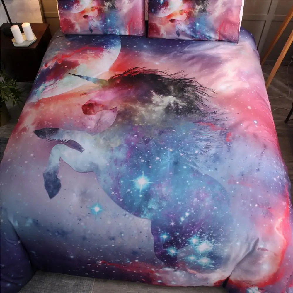 3D Galaxy Комплект постельного белья queen King size постельное белье с изображением