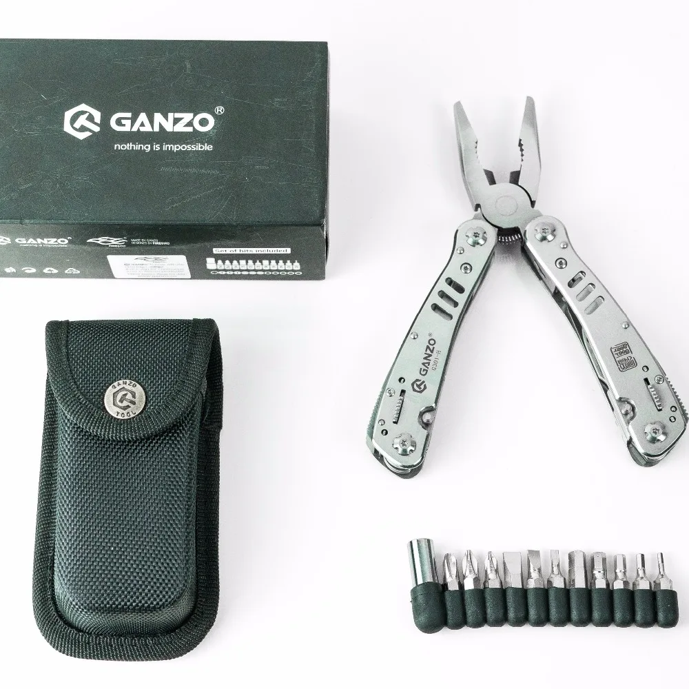 Ganzo G301H, G301-H, многофункциональные плоскогубцы из нержавеющей стали, с подарочным черным чехлом, складной нож из нержавеющей стали, плоскогубцы, инструмент