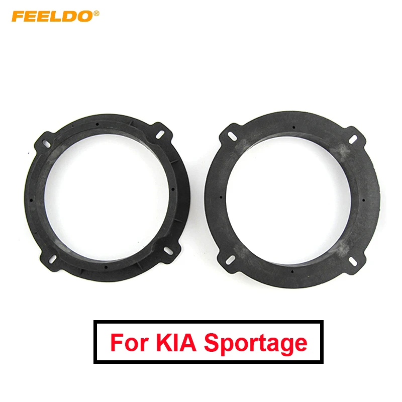 FEELDO 2PCS Car Front Door Speacker Mats Solid Speaker Protection Pad For KIA Sportage Audio Horn Fitting Ring Pads