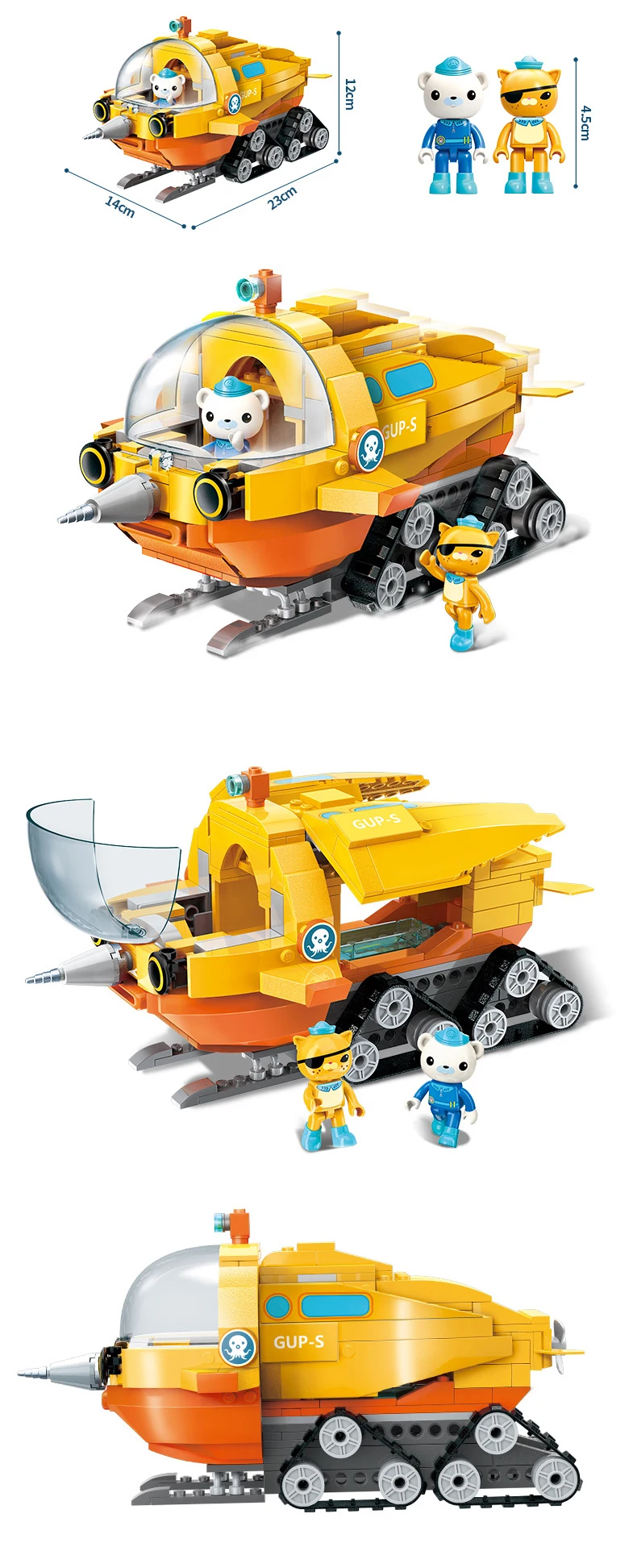 Горячей Британский мультфильм Octonaut building block ракушки Kwazii Даши профессор Inkling цифры окто-pod GUP подводной лодки Кирпичи Игрушки