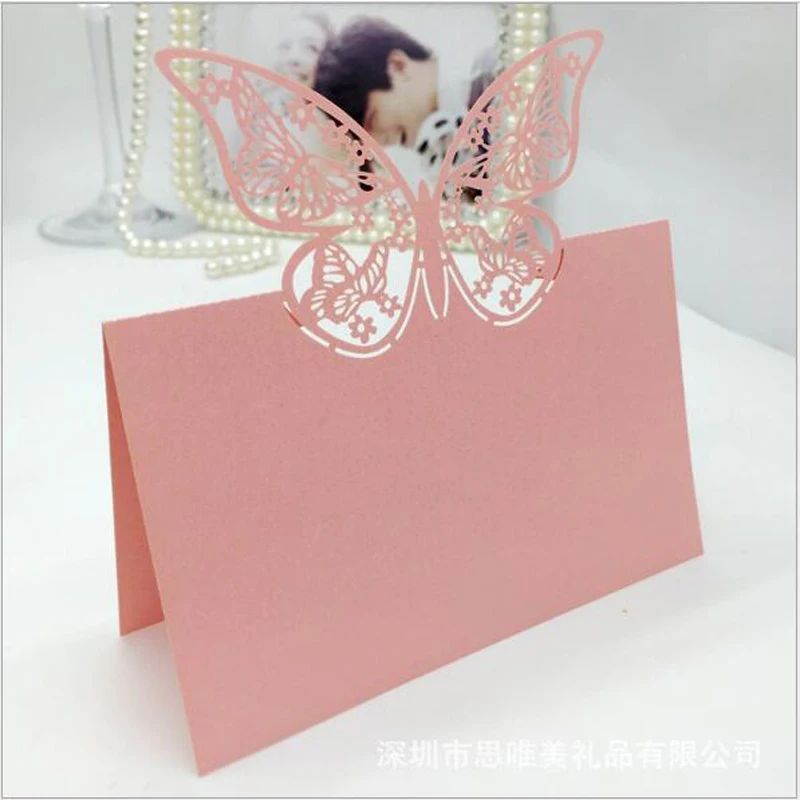 10 цветов 50 шт. Карточки С Рисунком бабочки|card birthday|wedding card messagewedding message |
