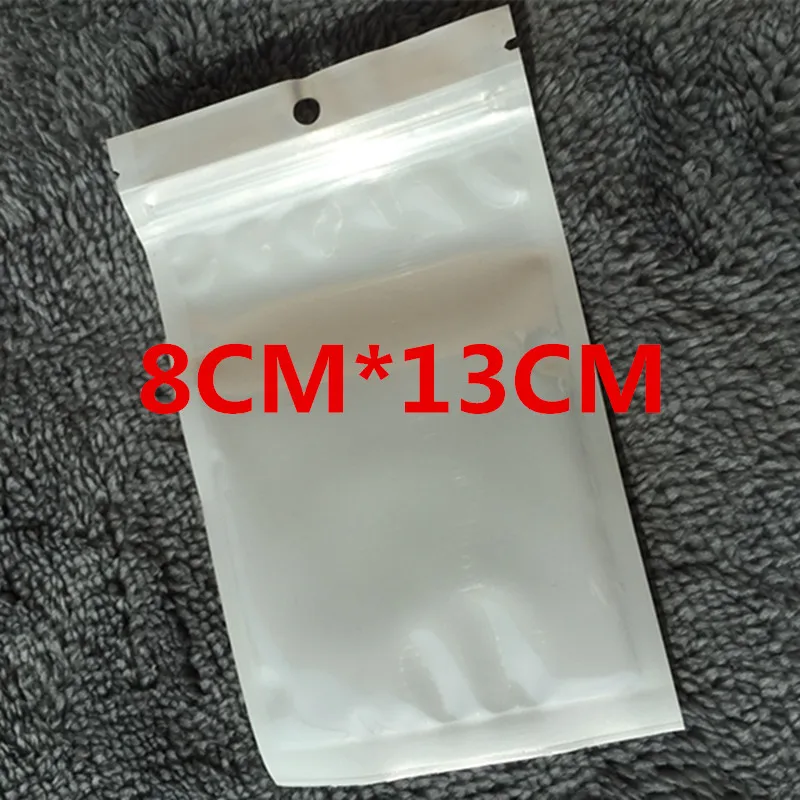 

100 8*13 см белый/прозрачный самоуплотняющийся пластиковый упаковочный пакет с застежкой-молнией, с отверстием для подвешивания