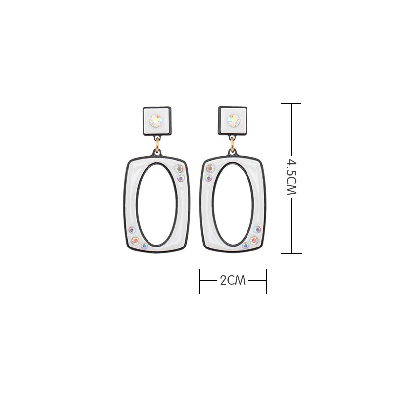 2018 New Fashion Summer Acetate Square Temperament Drop Earrings Elegant Crystal Opal Dangle For Women Girls Sweet Gift | Украшения и