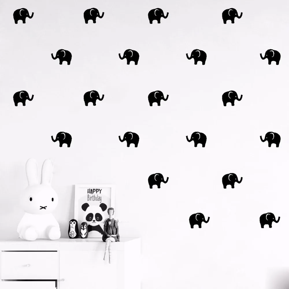 Милый слон настенная наклейка Настенный декор в виде лесного слона наклейки для