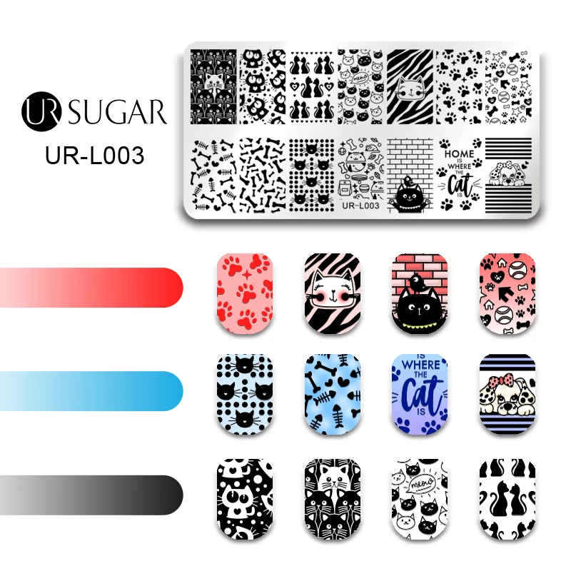 UR SUGAR 5 шт. День Святого Валентина любовь животное штамповка для ногтей пластина