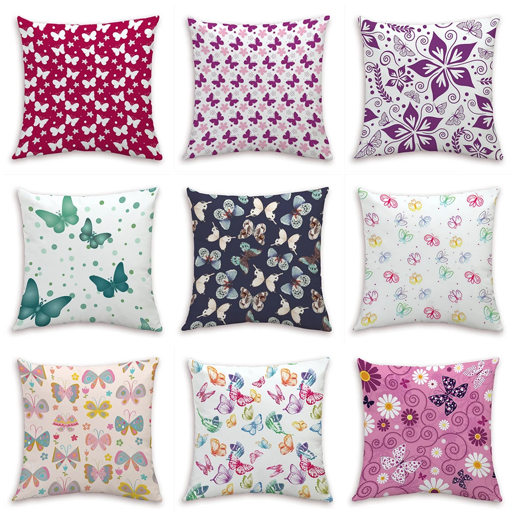 

Fort Hope Butterfly Print Pillow Cover Linen Home Decoration Christmas Throw Pillow Cover Cotton Linen Sofa Cushion Cover