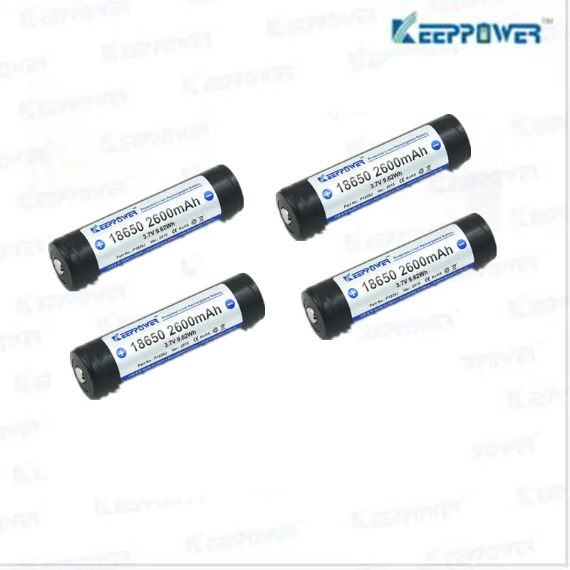 4 шт. Keeppower 18650 2600 мАч 3 7 V 9.62Wh защищенная литий ионная аккумуляторная батарея