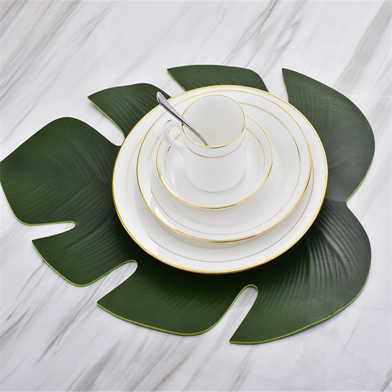 Коврик для обеденного стола ПВХ нескользящая водонепроницаемая|bowl pad|placemat leaftable