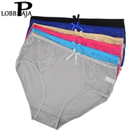 lobbpaja lot 6 pcs women underwear cotton high waist sexy lace solid mothers briefs ladies panties intimates plus size xxl 4xl