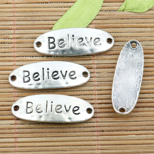 

8pcs tibetan silver color curved Believe bar connector EF2317