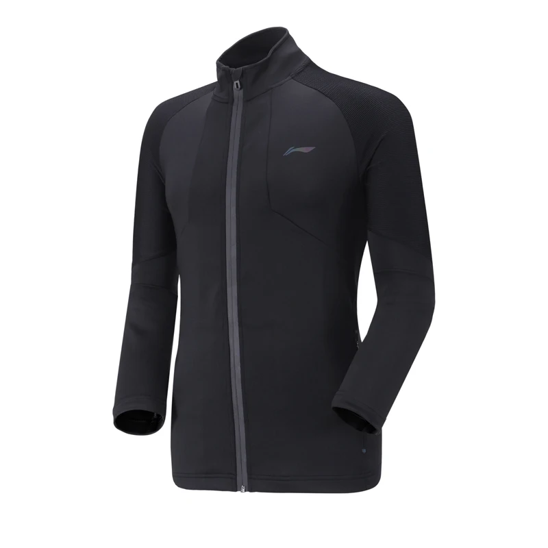 Li-Ning Мужская серия бадминтон куртки обычный крой 86% полиэстер 12% спандекс черная