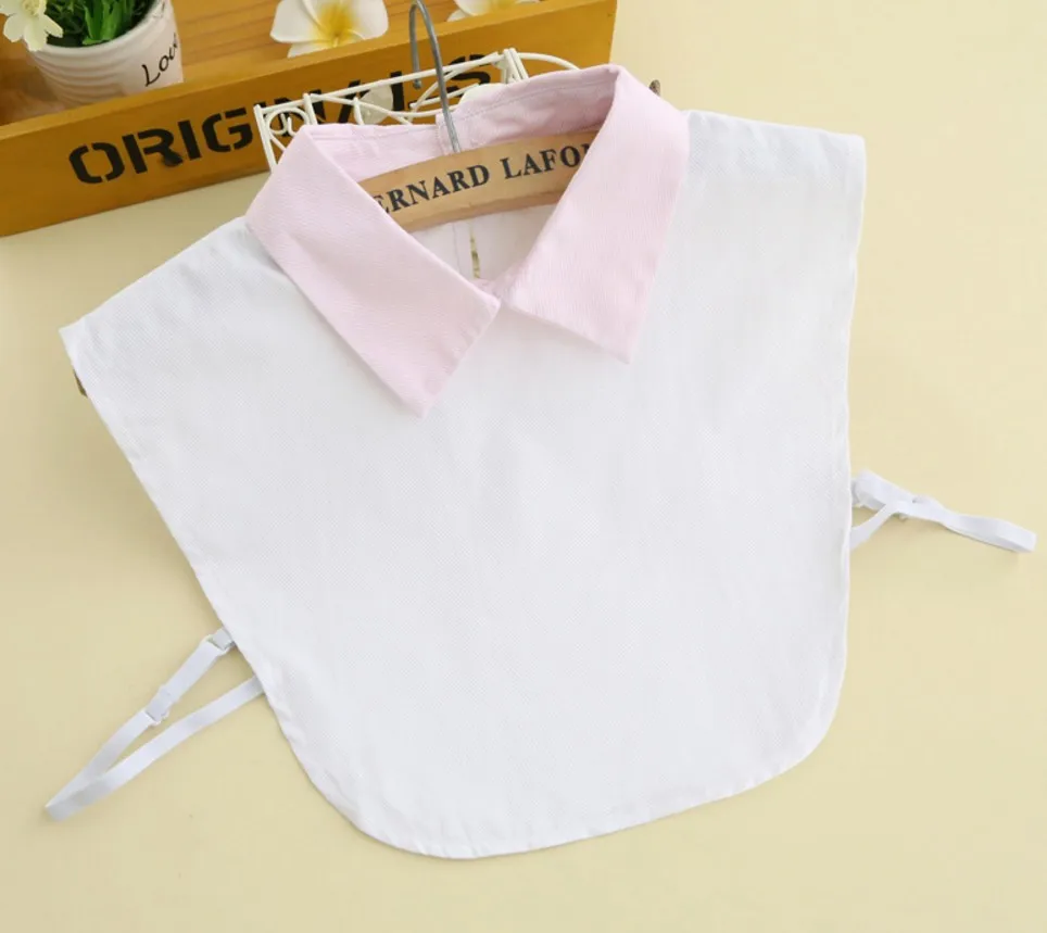 

New Doll Style Universal Shirt Collar Cotton White spring summer Wild fairy lace hook flowers pearl crystal diamond sweet false