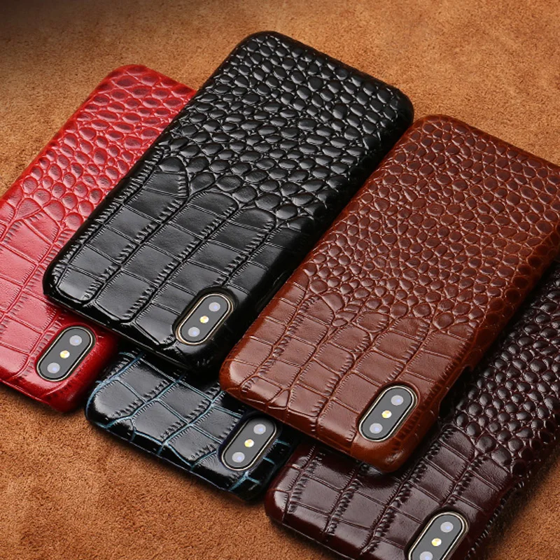 wangcangli mobile phone shell For iPhone 8 case advanced custom crocodile texture Leather Case | Мобильные телефоны и