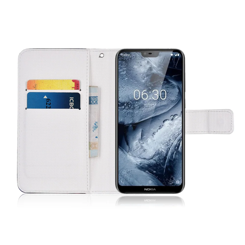 Мультяшный кошелек из ТПУ для Nokia 1 2 3 5 6 7 Plus X5 X6 чехол-книжка искусственной кожи с