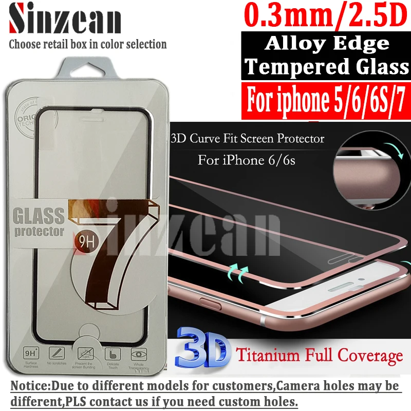 Sinzean 50 шт. для iphone 7/8/6/6S/5/5S 3D изогнутый полностью покрытый титановый сплав край