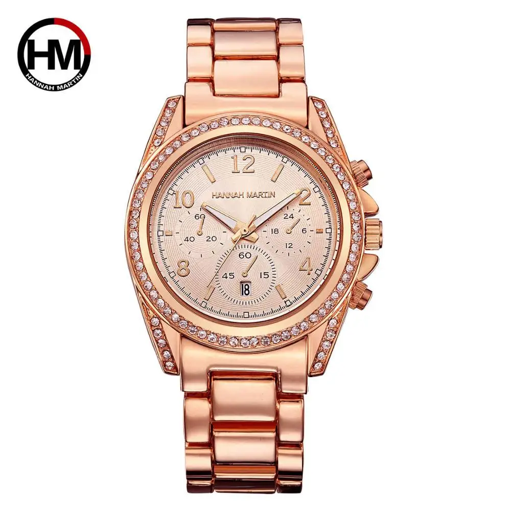 1107 Rose Gold Женские часы, розовое золото, топ, роскошный бренд, стразы, под платье, женские наручные часы, календарь, водонепроницаемые, модные, повседневные, наручные часы - Цвет: 1107 Rose Gold