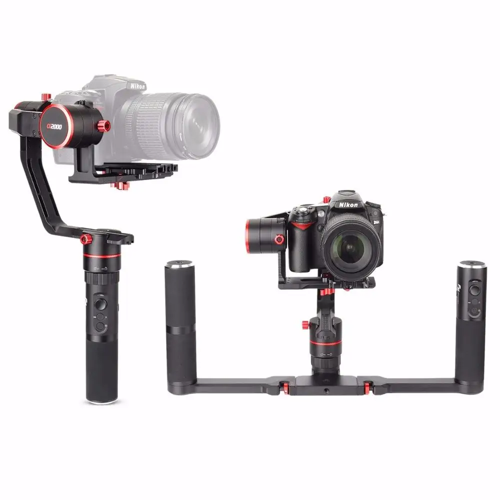 Feiyu a2000 с двойной ручка на шарнирном замке с 3 Осями для смартфона для Canon 5D IV III sony Dslr камеры смартфона - Цвет: Dual Single Handheld