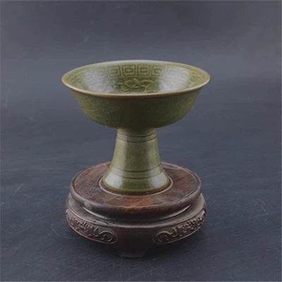 Antique Jingdezhen tea glazed phoenix pattern goblet | Дом и сад